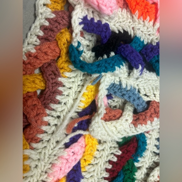 Crochet Multicolor Hand Made Bed Runner/ Foot Warmer/ Table Runner 23” X 73” - Picture 12 of 14